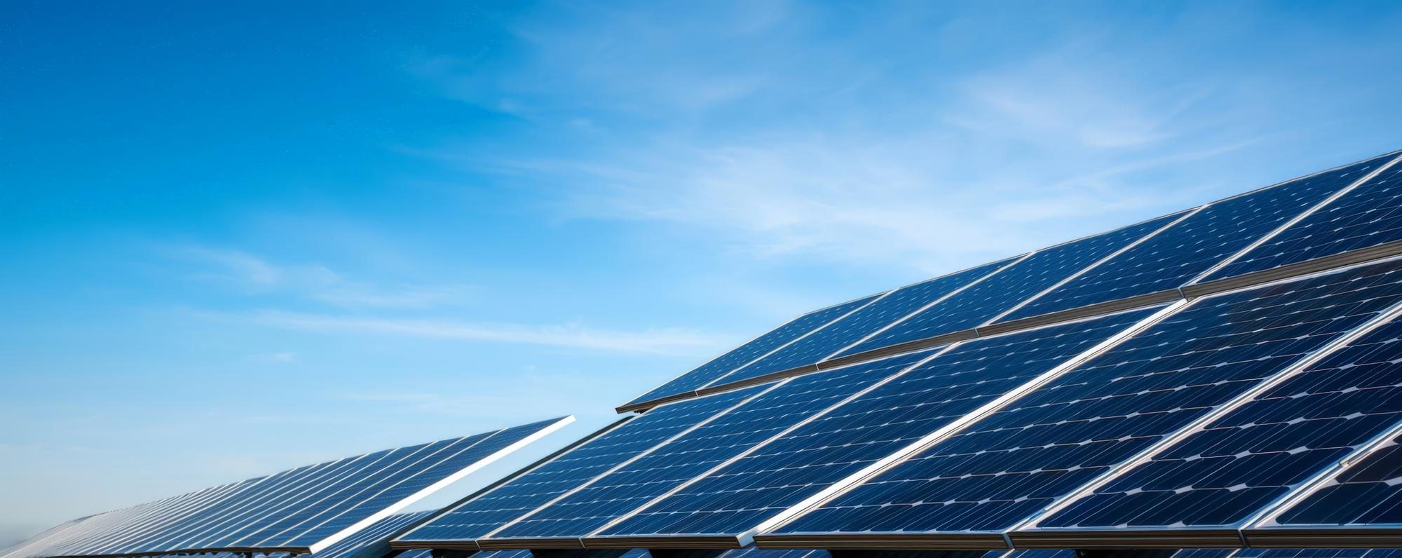 Solar panels installed on a roof